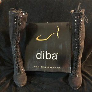 Black Suede Lace UP DIBA Boots Size 6.5